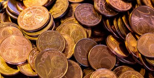 monedas de 1 y 2 céntimos de euro